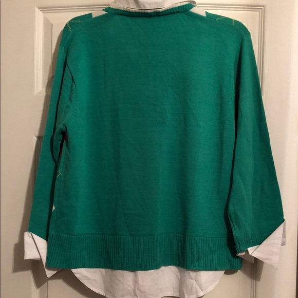 Bill Blass Jeanswear Layered Argyle Sweater  XL - Picture 2 of 5